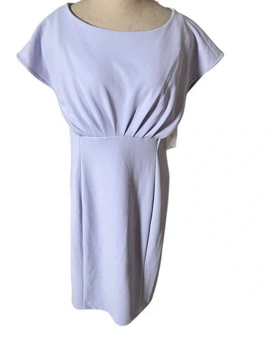 NWT Calvin Klein Women's Lavender Wide Neck Cap Sleeve Back Zip Dress Size 8 - Picture 3 of 9